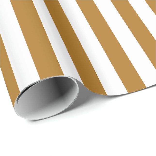Matte Guld/White Rand Presentpapper (Rullad Hörn)
