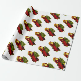 MATTE JUL Omslagspapper Med Tomte Presentpapper
