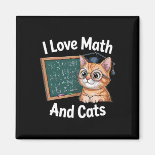 Matte kattälskare Rolig matematiklärare Jag älskar Magnet