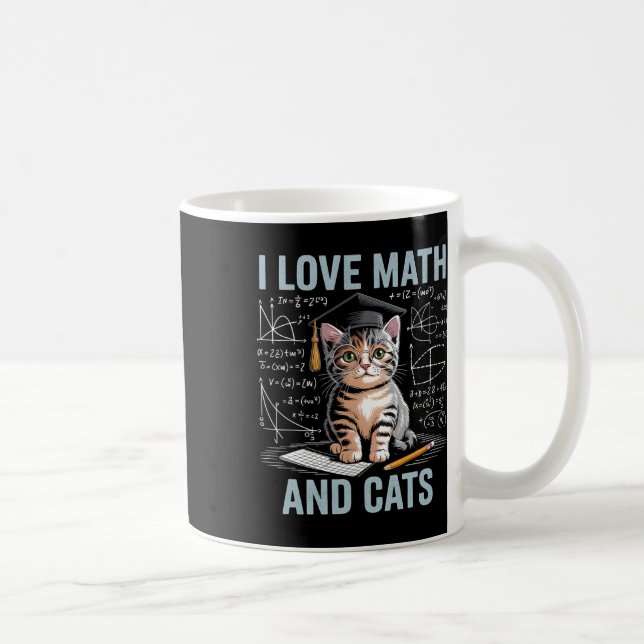 Matte kattälskare Rolig matte lärare Jag älskar ma Kaffemugg (Höger)