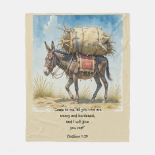 Matte Matt för inspirationell bibel skriptcitron Fleecefilt