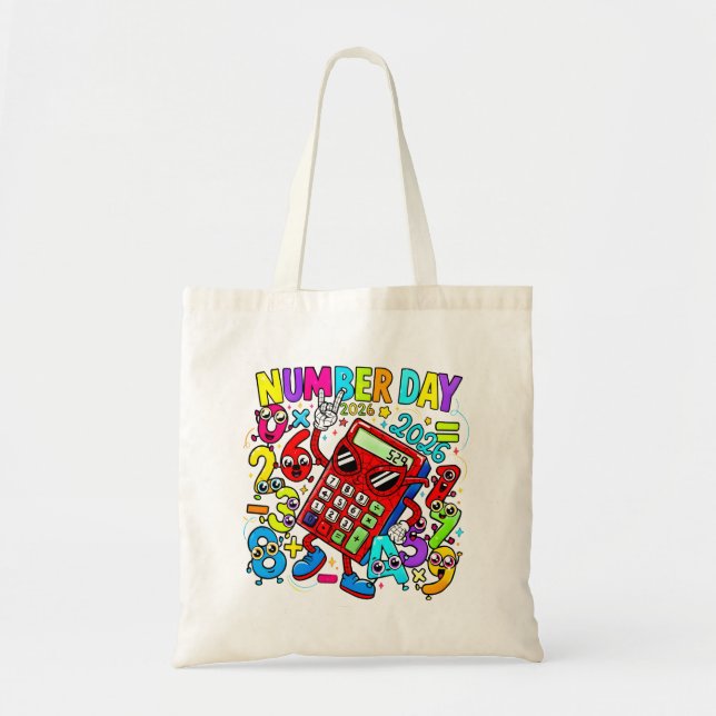 Matte Nummer Dag Tote Bag för Skolan Tygkasse (Framsidan)
