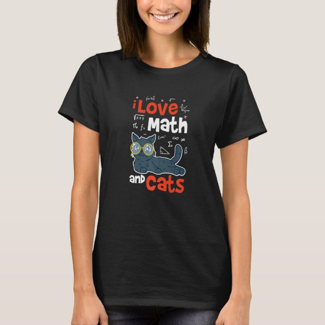 Matte och Katter Matematik  Matematiklärare T Shirt (Framsida)
