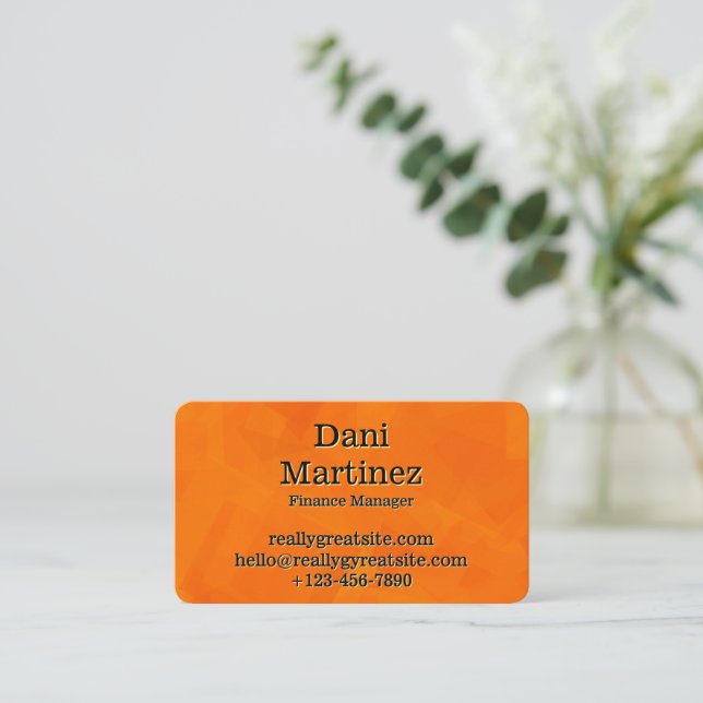 Matte Orange Lyx Visitkort (Stående Fram)