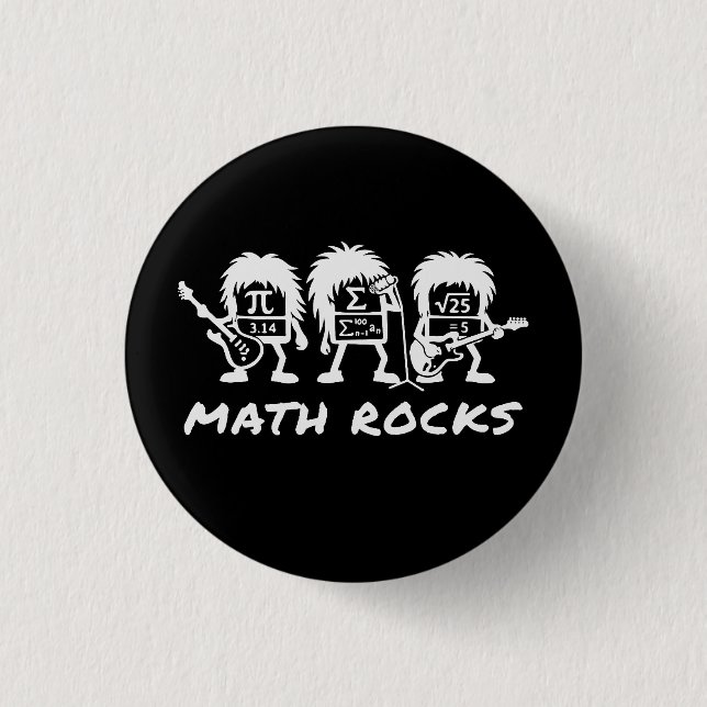 Matte Rocks Akademisk Rockbandshumor Knapp (Framsida)