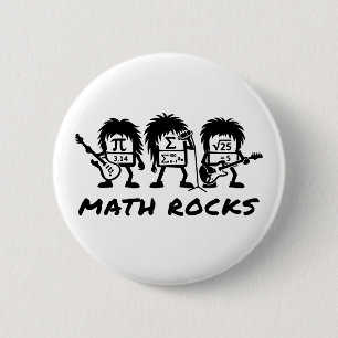 Matte Rocks Akademisk Rockbandshumor Knapp