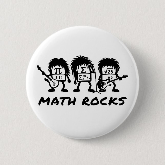 Matte Rocks Akademisk Rockbandshumor Knapp (Framsida)