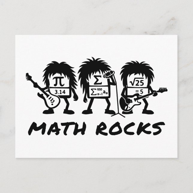 Matte Rocks Akademisk Rockbandshumor Vykort (Framsida)