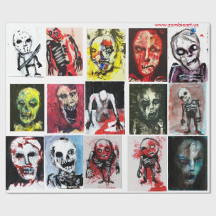 Matte slående in papper för Zombiekonst, 30" x 6 Presentpapper