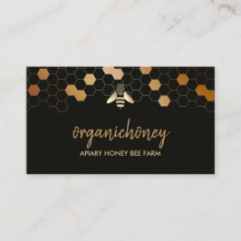 Matte svart guld folie hexagon kam minimal bin visitkort