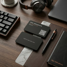 Matte Svart Minimal QR-kod Tech Grundare Startup