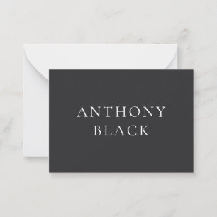 Matte Svart Minimalistisk Enkel Elegant Klassisk Anteckningskort