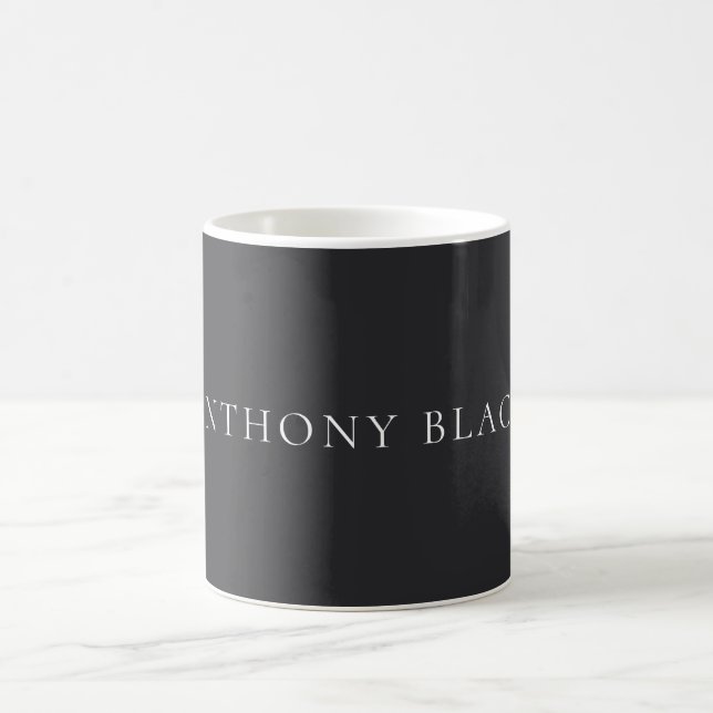 Matte Svart Minimalistisk Enkel Elegant Klassisk Kaffemugg (Center)