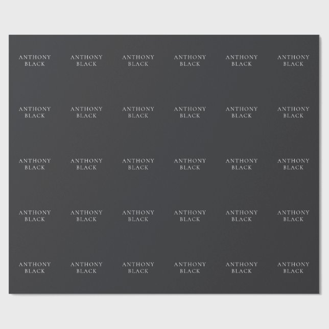 Matte Svart Minimalistisk Enkel Elegant Klassisk Presentpapper (Platt)