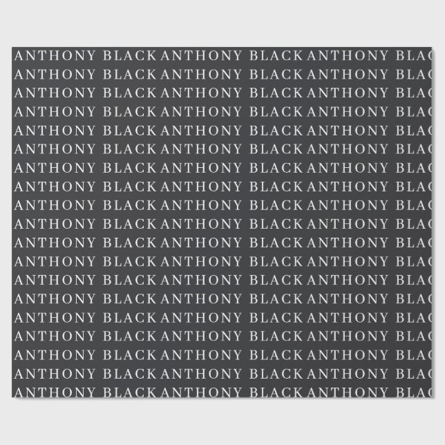 Matte Svart Minimalistisk Enkel Elegant Klassisk Presentpapper (Platt)