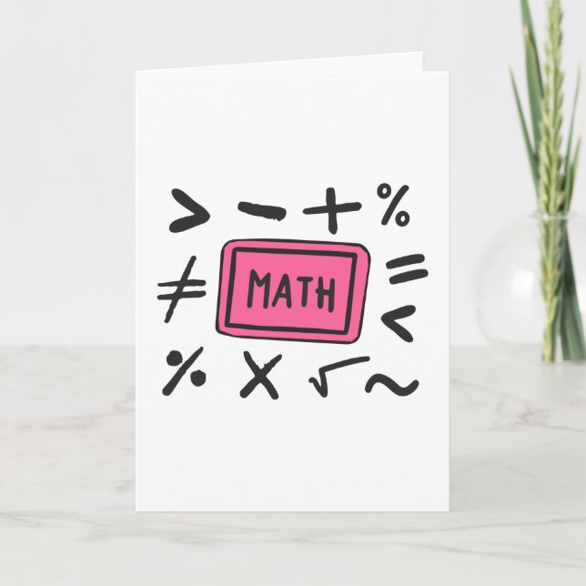 Matte symboler för studenter och föräldrar kort (Framsida)