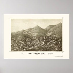 Matteawan, NY Panoramic Karta - 1886 Poster