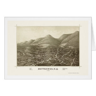 Matteawan panorama- karta för NY - 1886 Hälsningskort