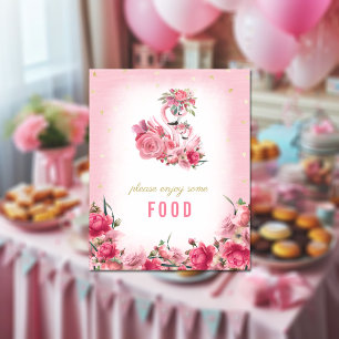 Mattecken Baby Shower Rosa Flamingo Balettdansös Poster