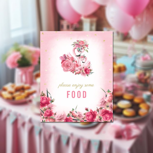 Mattecken Baby Shower Rosa Flamingo Balettdansös Poster (Skapare uppladdad)