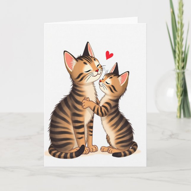 Matted Randiga Kattdjur Korthus Kort (Framsida)