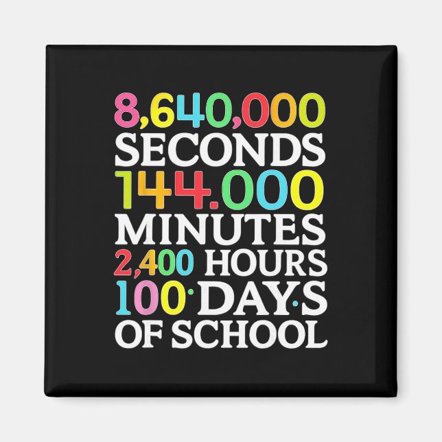 Matteformel 100 dagar av skolan matte lärare barn  magnet (Framsidan)