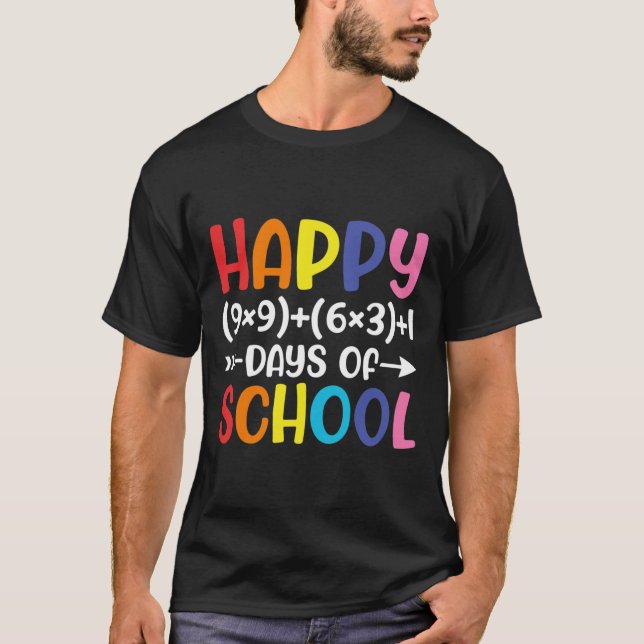 Matteformel 100 dagar av skolglädje Rolig matemati T Shirt (Framsida)