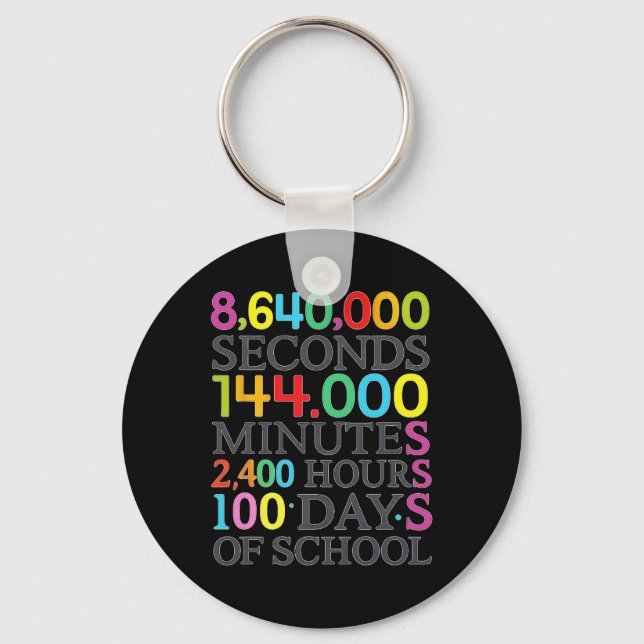 Matteformel 100 dagar av skolmatematiklärare Kids  Nyckelring (Framsida)