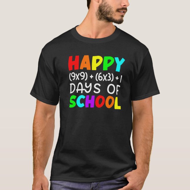 Matteformel 100 dagar i skolan Matematiklärare 100 T Shirt (Framsida)