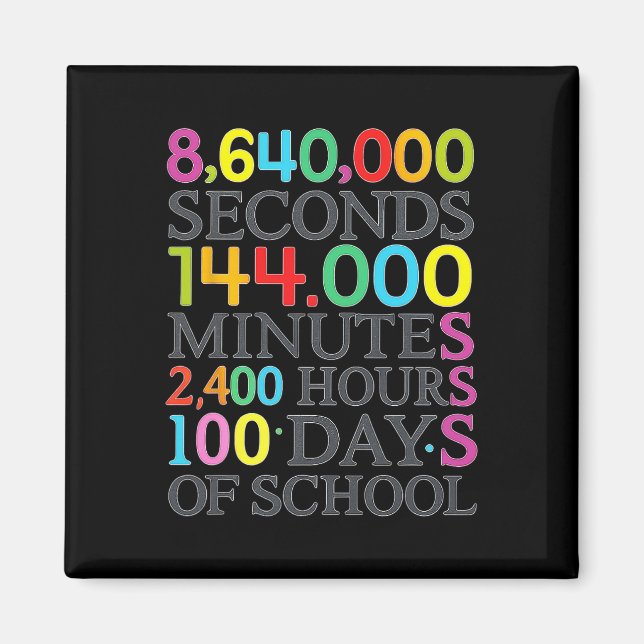 Matteformel 100 dagar i skolan matte lärare barn  magnet (Framsidan)