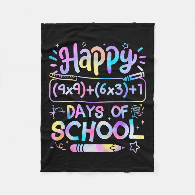 Matteformel 100 dagar i skolan Rolig matematiklära Fleecefilt (Framsidan)