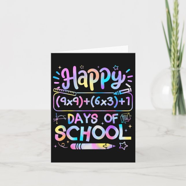 Matteformel 100 dagar i skolan Rolig matematiklära Kort (Framsida)