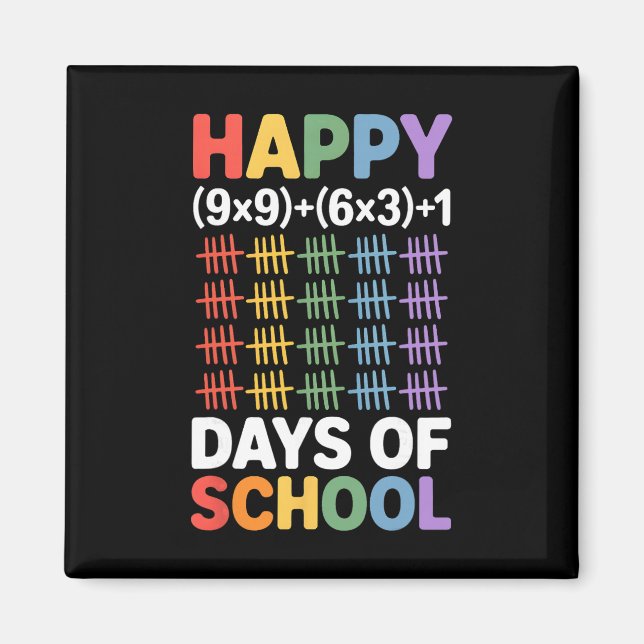 Matteformel 100 dagar i skolan Rolig matematiklära Magnet (Framsidan)