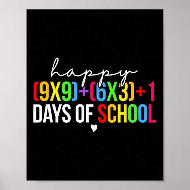Matteformel 100 dagar i skolan Rolig matematiklära Poster (Framsidan)