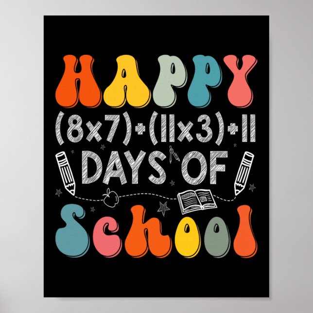 Matteformel 100 dagar i skolan Rolig matematiklära Poster (Framsidan)