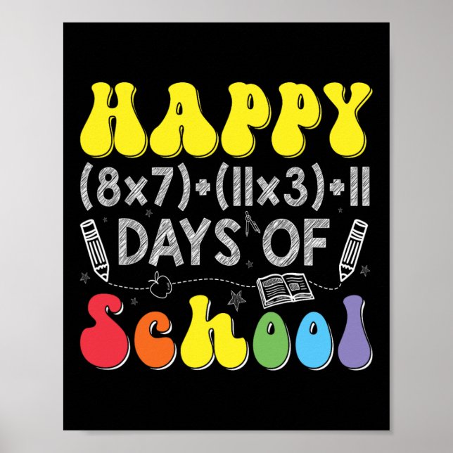 Matteformel 100 dagar i skolan Rolig matematiklära Poster (Framsidan)