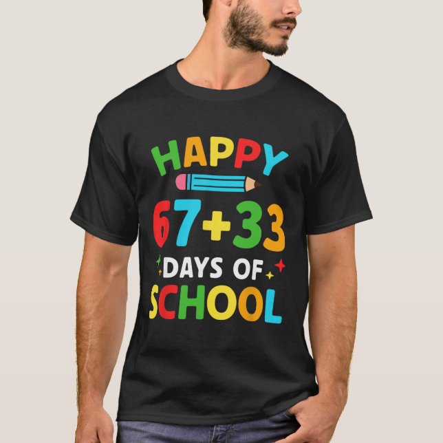 Matteformel 100 dagar i skolan Rolig matematiklära T Shirt (Framsida)
