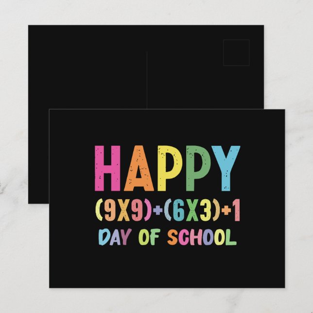 Matteformel 100 dagar i skolan Rolig matematiklära Vykort (Fram/baksida)