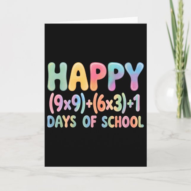 Matteformel 100 dagar på skolan rolig ekvation te kort (Framsida)