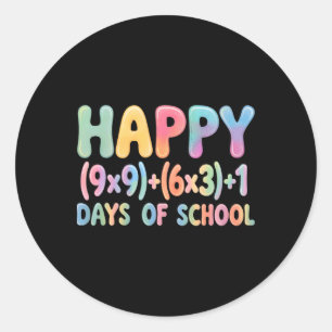 Matteformel 100 dagar på skolan rolig ekvation te runt klistermärke