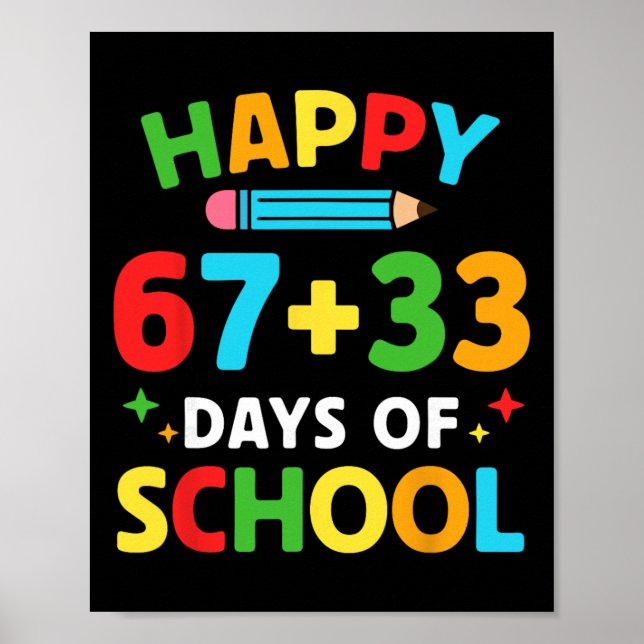 Matteformel 100 dagar på skolan Rolig matematiklär Poster (Framsidan)