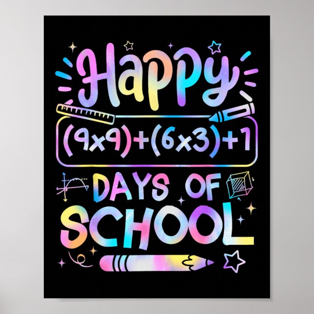 Matteformel 100 dagar på skolan Rolig matematiklär Poster (Framsidan)