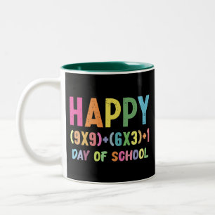 Matteformel 100 dagar på skolan Rolig matematiklär Två-Tonad Mugg
