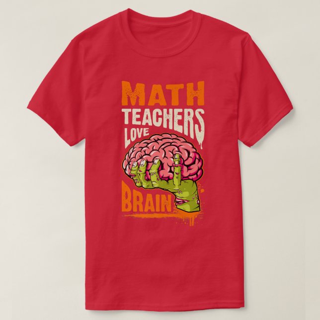 Mattelärare, Halloween, Brain T Shirt (Design framsida)