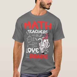 Mattelärare Kärlek Brains Halloween Teacher Teach T Shirt
