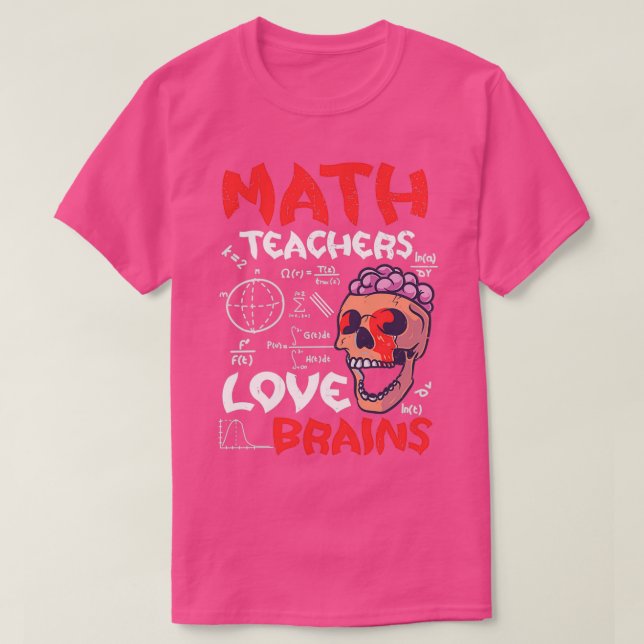Mattelärare Kärlek Brains Halloween Teacher Teach T Shirt (Design framsida)