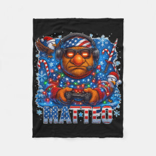 Matteo Meme Italiensk Hjärnrot Jul Usa Flagga Ga Fleecefilt