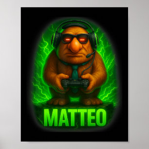 Matteo Meme Italienska Hjärnrot Gömsling Krave Hat Poster