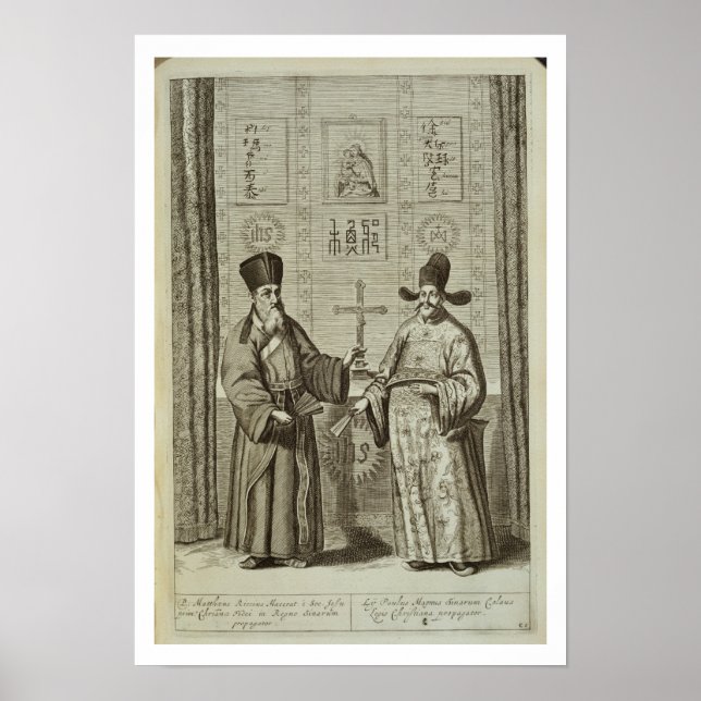 Matteo Ricci (1552-1610) och Paulus Li, från "Chin Poster (Framsidan)