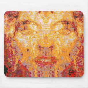 MATTER DOESN MATTER INTE Fractal Mask i Röd Gult Musmatta